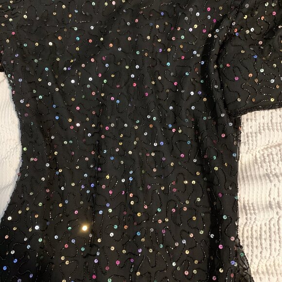 Vintage Laurence Kazar Silk Sequin Dress - Picture 12 of 12